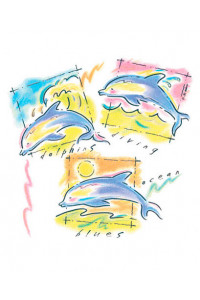 Transfer Pastel Chalk Dolphins 