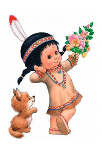 Transfer Native American Girl/pup 