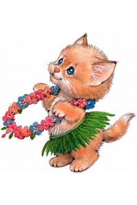 Transfer Hula Kitty/grass Skirt 