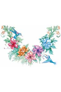 Transfer Hummingbird/floral Yoke 