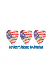 Transfer Floral Hearts/america 
