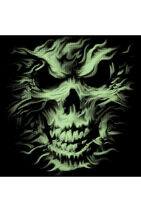 Transfer Silver Skull-glow In The Dark 