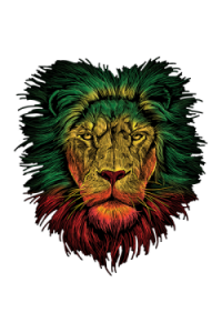 Transfer Rasta Colors Lion - Puff 