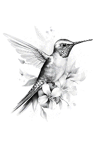 Transfer Humminbird Watercolor 