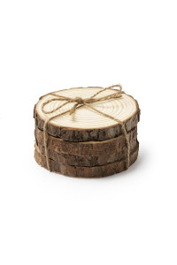 Set 4 Sottobicchieri In Legno Pinea 