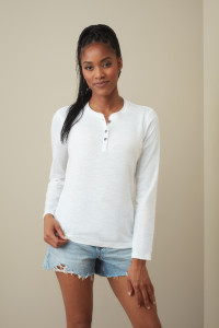 T-shirt M/l Slub Sharon Serafino Donna 