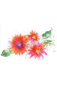 Transfer Three Red Flowers 