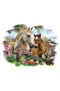 Transfer Hollyhock Horses 
