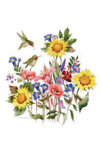 Transfer Sunflowers & Hummers 