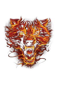 Transfer Flaming Wolf (darks Only) 
