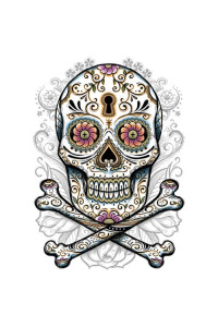 Transfer Floral Skull 