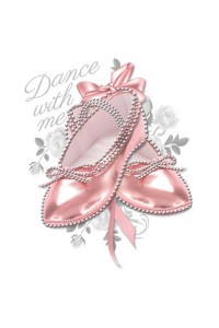 Transfer Comb. Pink Ballet Slippers Rhinestone 