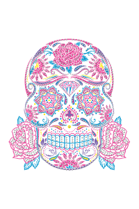 Transfer Muerta Skull Rhinestones.. 