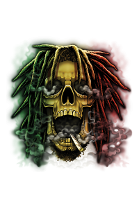 Transfer Rasta Skull (darks Only) 