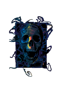 Transfer Skull Colored Lines 