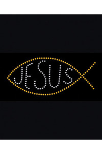Transfer Borchie Jesus/fish 4.5 X 2 