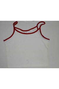 Top Donna Bicolore Bianco Rosso 