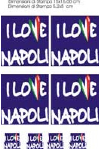 Foglio Transfer Cuore Napoli Tricolore Piccolo 