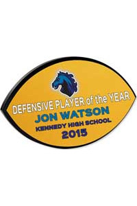 Mdf Football Plaque White Gloss 266,7x158,75 Mm 