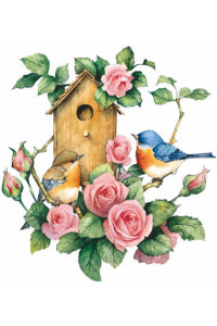 Transfer Birdhouse With Roses