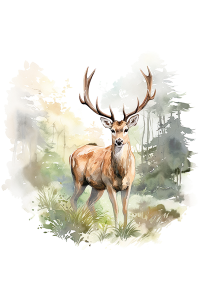 Transfer Watercolor Deer