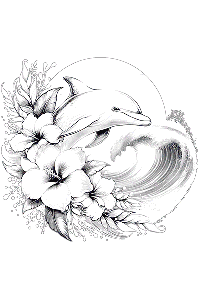 Transfer Dolphin Hibiscus