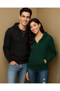 Felpa Con Zip E Cappuccio Unisex