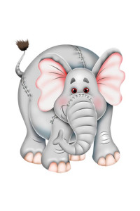 Transfer Pink & Gray Elephant