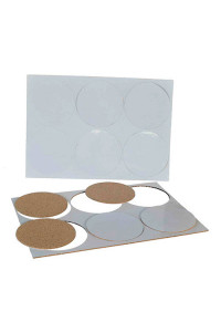 A4 Sheet + Cardboard With 6 Precutted Round Coasters (with A Cork Bottom), Printable On 2 Sides. 