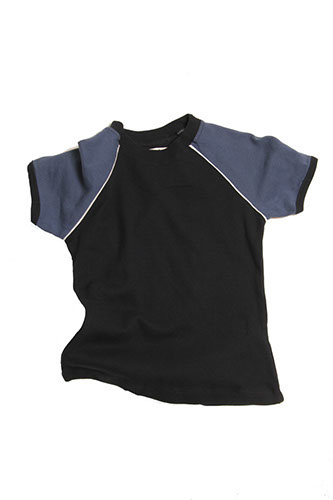 T-SH M/C DONNA RAGL.NAVY-BLU CHIARO