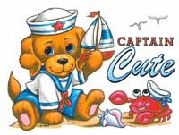 TRANSFER BEACH PUPPY CAPTAIN CUTE