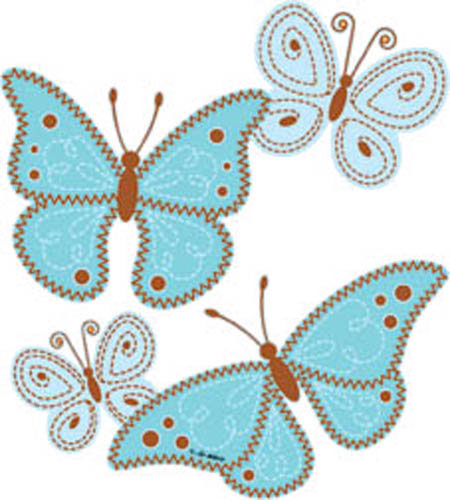 TRANSFER BLUE BUTTERFLIES