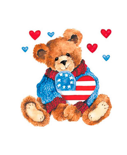 TRANSFER BEAR WITH HEART PILLOW