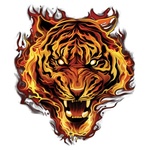 TRANSFER FLAMING TIGER (DARKS ONLY)