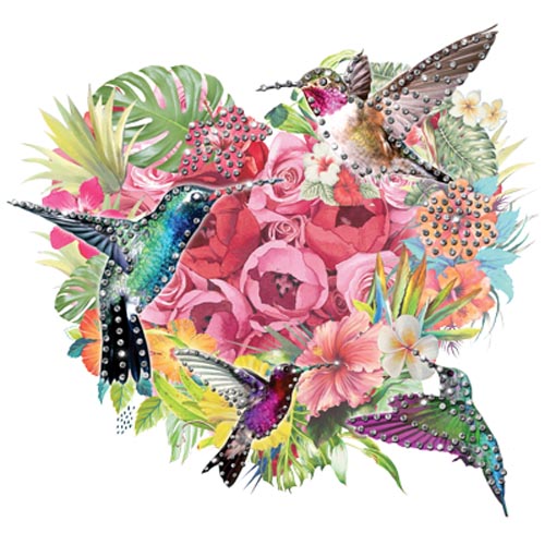 TRANSFER HUMMINGBIRDS RHINESTONES
