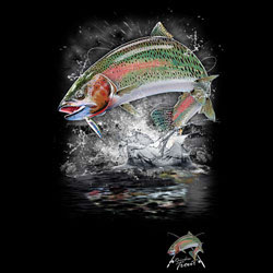 TRANSFER JUMPING RAINBOW TROUT W/CREST (DARKS ONLY