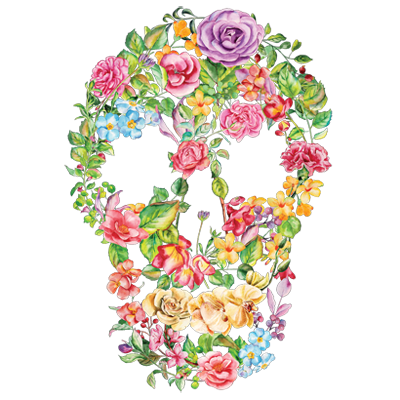 TRANSFER FLOWER SKULL