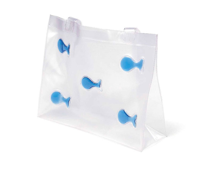 BORSA PVC CON PESCI D’ACQUA AZZURRI