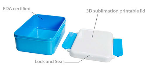 Lunch box forma rettangolare sublimabile in 3D