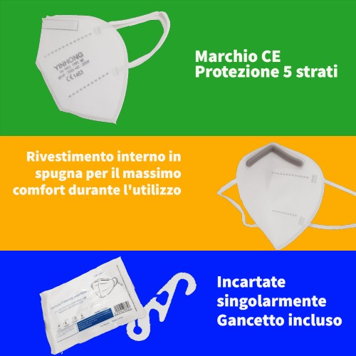 MASCHERINA 5 STRATI DPI-FFP3 NR CON CE