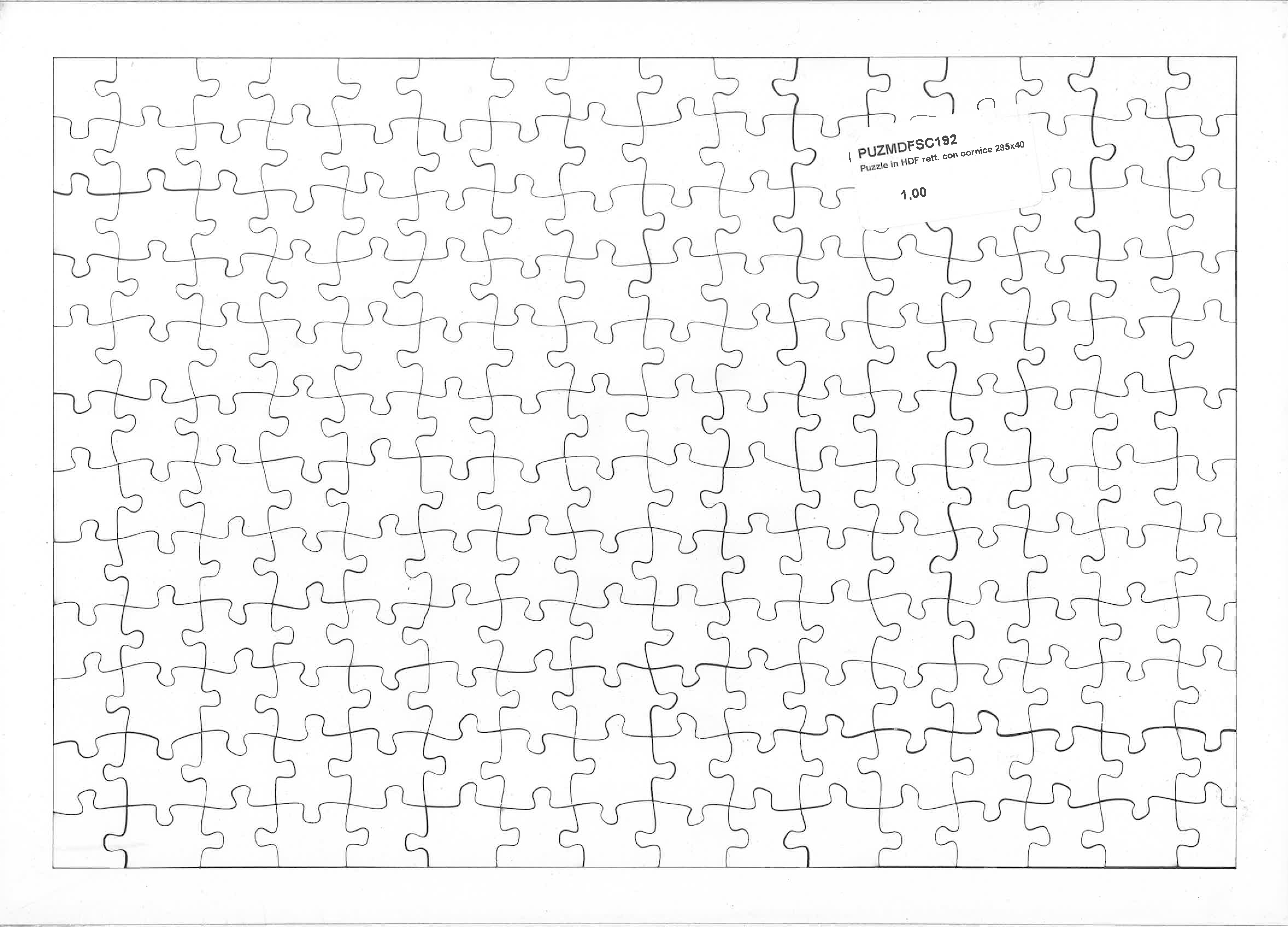 Puzzle in HDF rett. con cornice 285x400x3 192 tes.