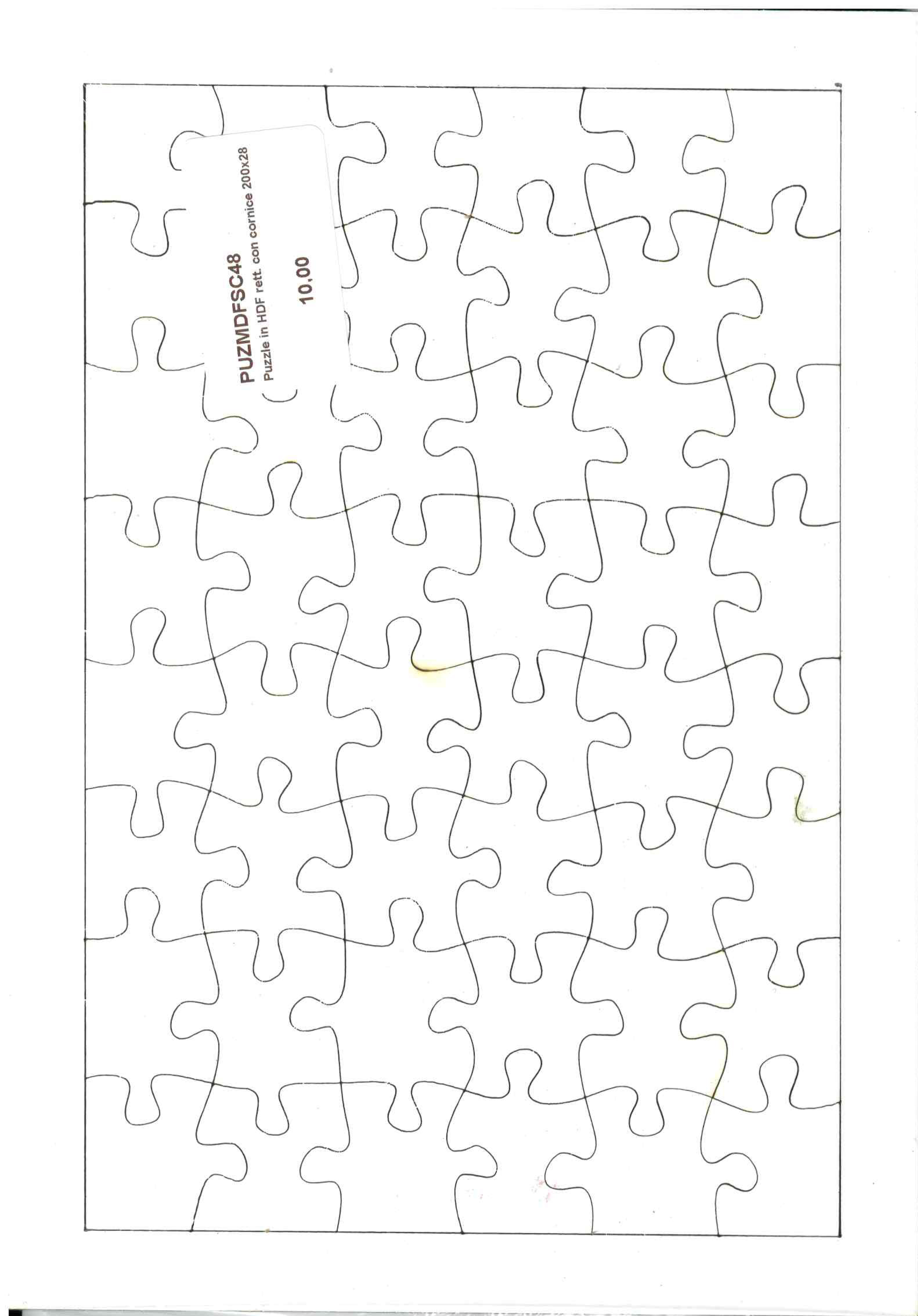 Puzzle in HDF rett. con cornice 200x285x3 48 tes.