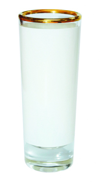 BICCHIERINO IN VETRO CON BORDINO ORO 3 OZ