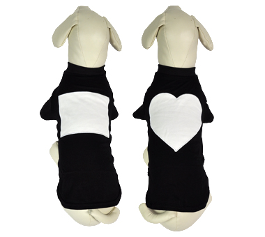 T-Shirt nera per cani con riquadro sublimabile