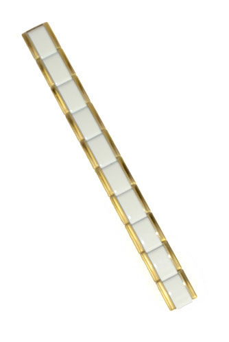 Stecca di 10 magl 9 mm bianco+ oro pers