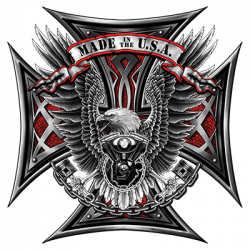 TRANSFER MADE IN THE USA EAGLE CROSS