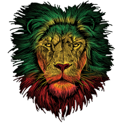 TRANSFER RASTA COLORS LION – PUFF