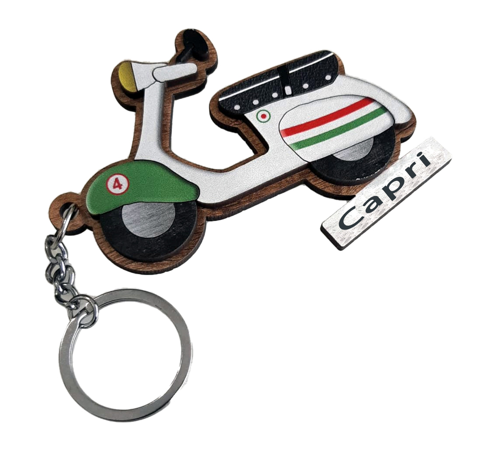 PORTACHIAVI IN LEGNO VESPA + LOCALITA'