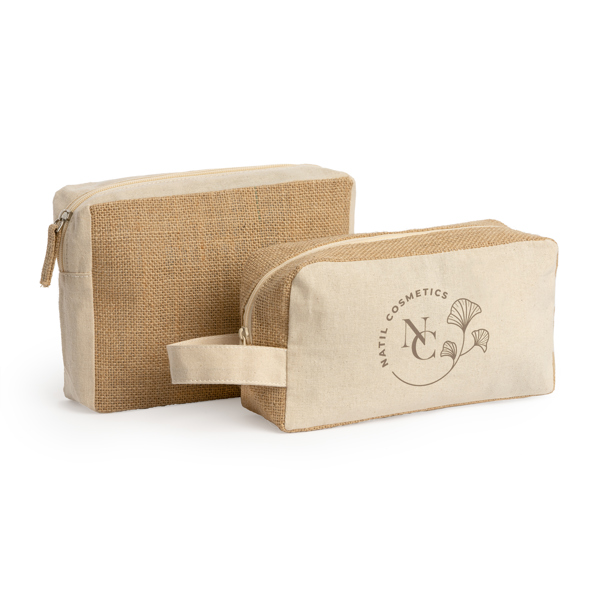 BEAUTY CASE VERA COTONE E JUTA LAMINATA E ZIP JUTA