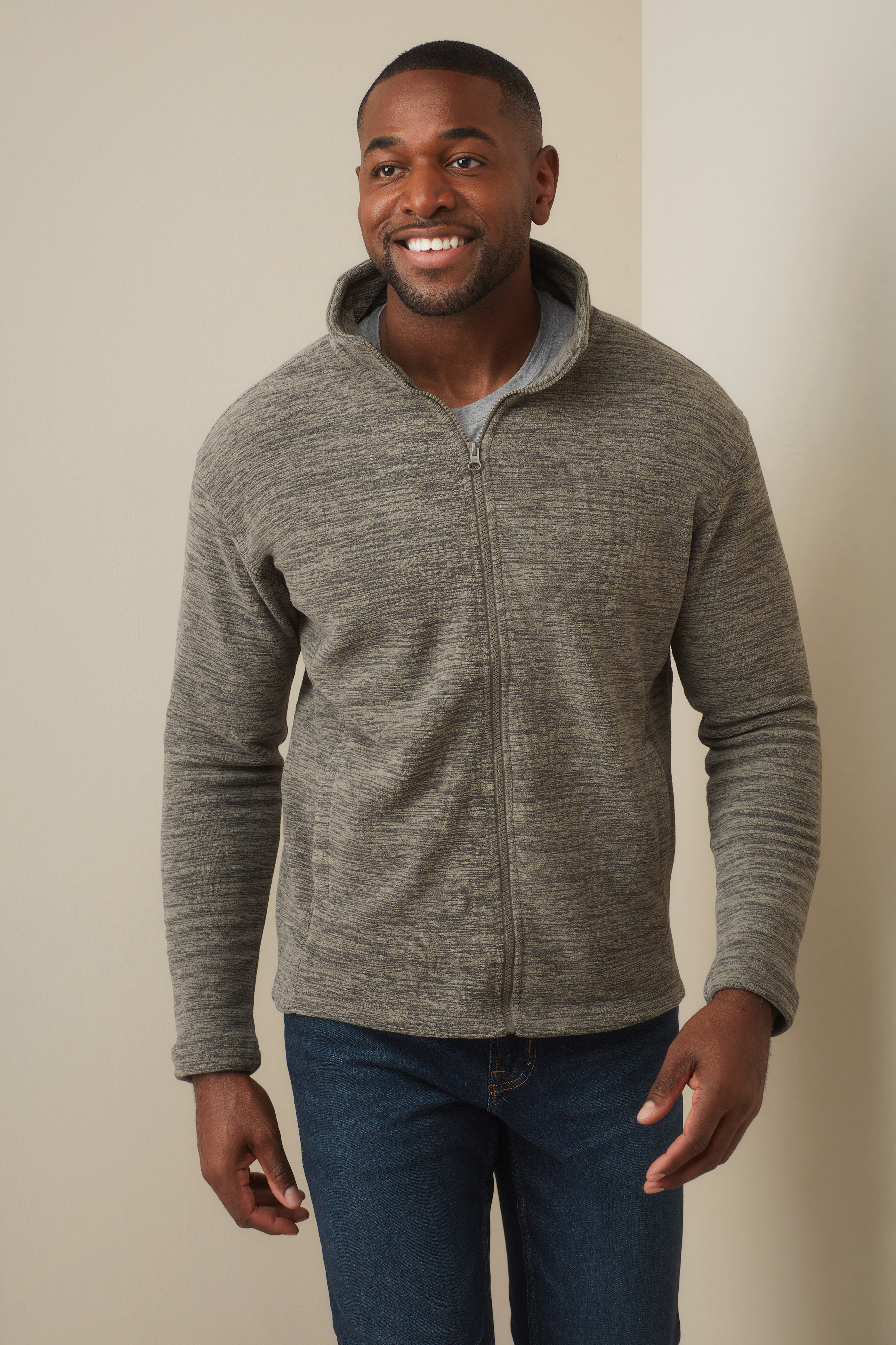 GIACCA IN PILE A MAGLIA ACTIVE MELANGE UOMO GIACCA IN PILE A MAGLIA ACTIVE MELANGE UOMO